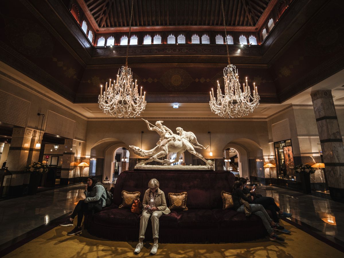 A hotel reception area